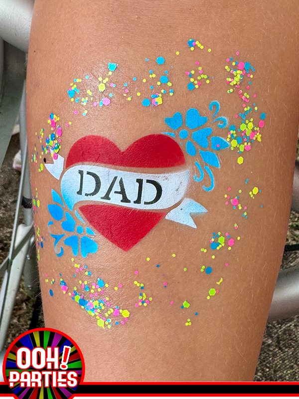 Dad Heart Airbrush Tattoo