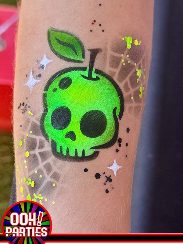 Apple Skull Airbrush Tattoo
