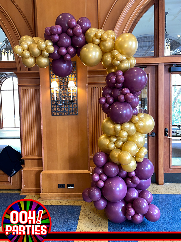 Purple and Gold Tall Demi Arch