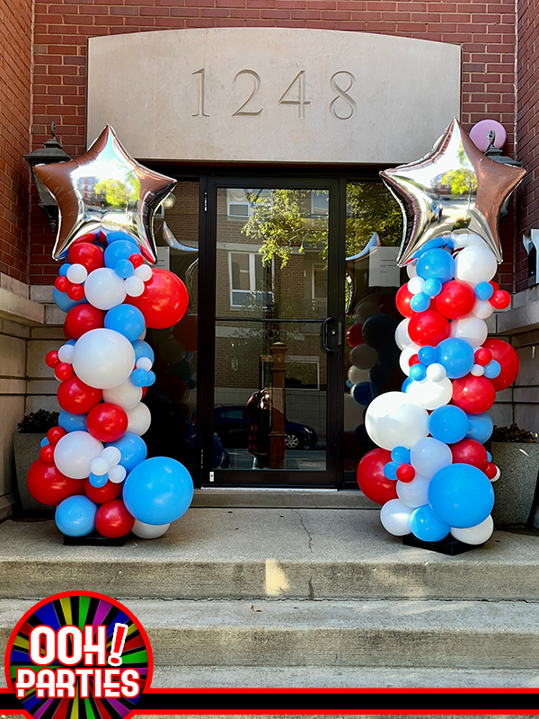 Star Topped Garland Columns