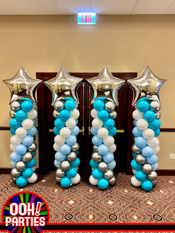 Star Topped Classic Balloon Column