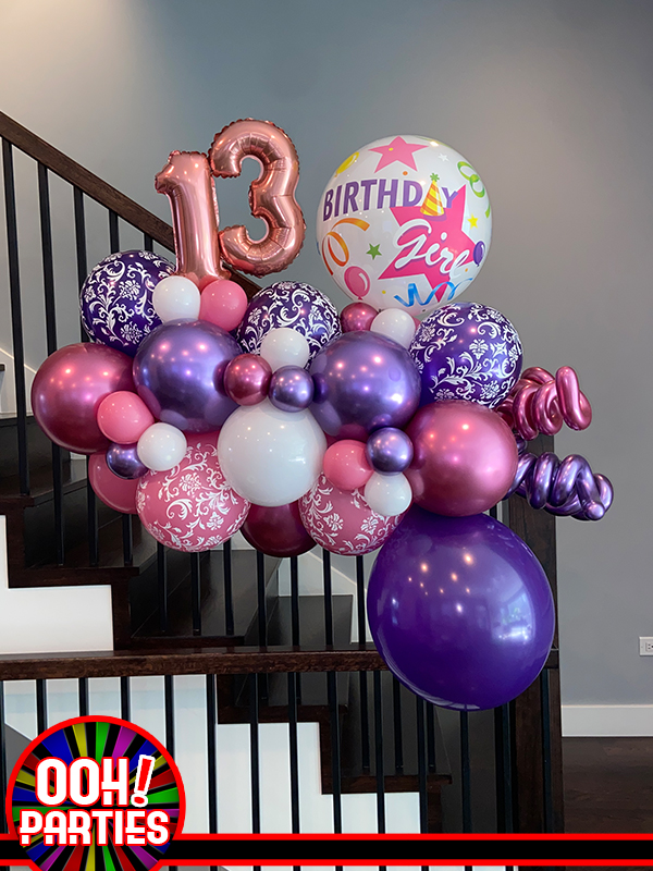 13th Birthday Garland Pop Balloon