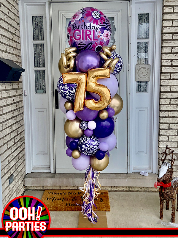 75th Birthday Balloon Party Pole